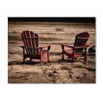 thumbnail image 3 of Designart "Chairs with Ocean Views I" Coastal Print on Natural Pine Wood, 3 of 5