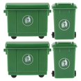 thumbnail image 2 of Durable Plastic Mini Trash Can with Lid for Decor Use Green 4pcs Set Realistic Dollhouse Garbage Bin 1.5 x 1.5 x 2 inches, 2 of 4