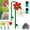 White+Red, variant on Crazy Daisy Sprinkler, Crazy Dancing Flower Water Sprinklers Funny, 360° Rotating Lawn Sprinkler for Yard Irrigation, Outdoor Water Play for Kids & Pets, Fun Garden Sprayer for Summer