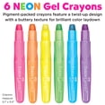 thumbnail image 2 of Faber-Castell Neon Gel Crayons: 6 Jumbo Gel Crayons in Durable Storage Case: Toddler Art Supplies for Coloring, Twistable Crayons for Kids Drawing Supplies Ages 3-4+, 2 of 7