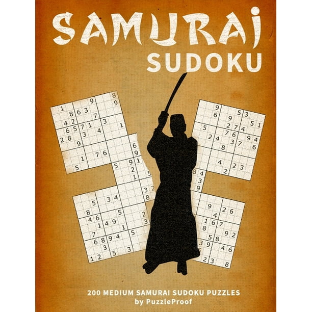 samurai sudoku puzzle books for adults samurai sudoku puzzle books 2 medium 200 medium difficulty samurai multi sudoku puzzles one large puzzle on a page and answers at the back