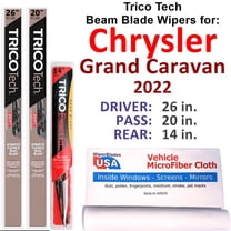 2022 Chrysler Grand Caravan Beam Blade Wipers (Set of 3) w/Rear Wiper