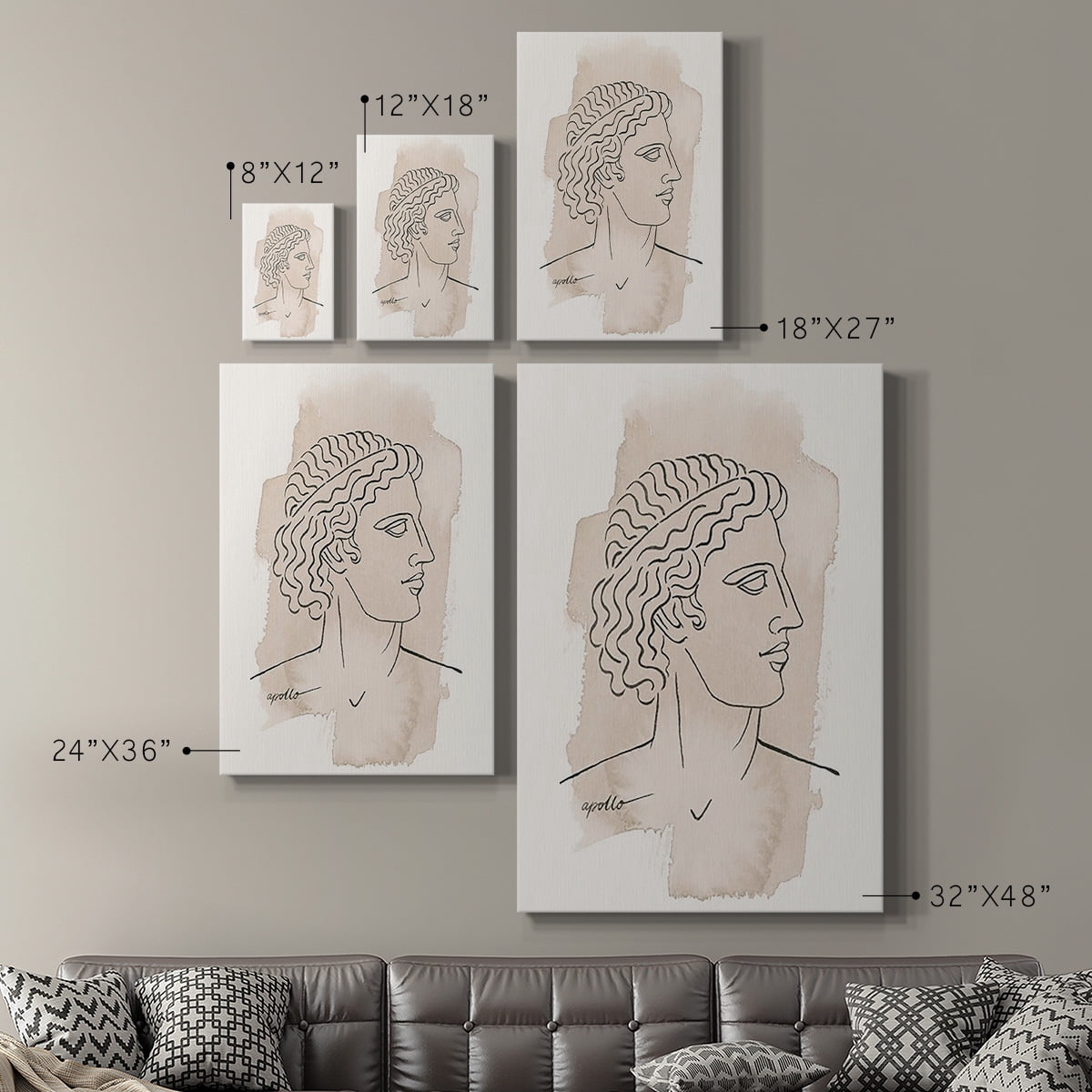 Greek Busts IV Premium Gallery Wrapped Canvas - Ready to Hang