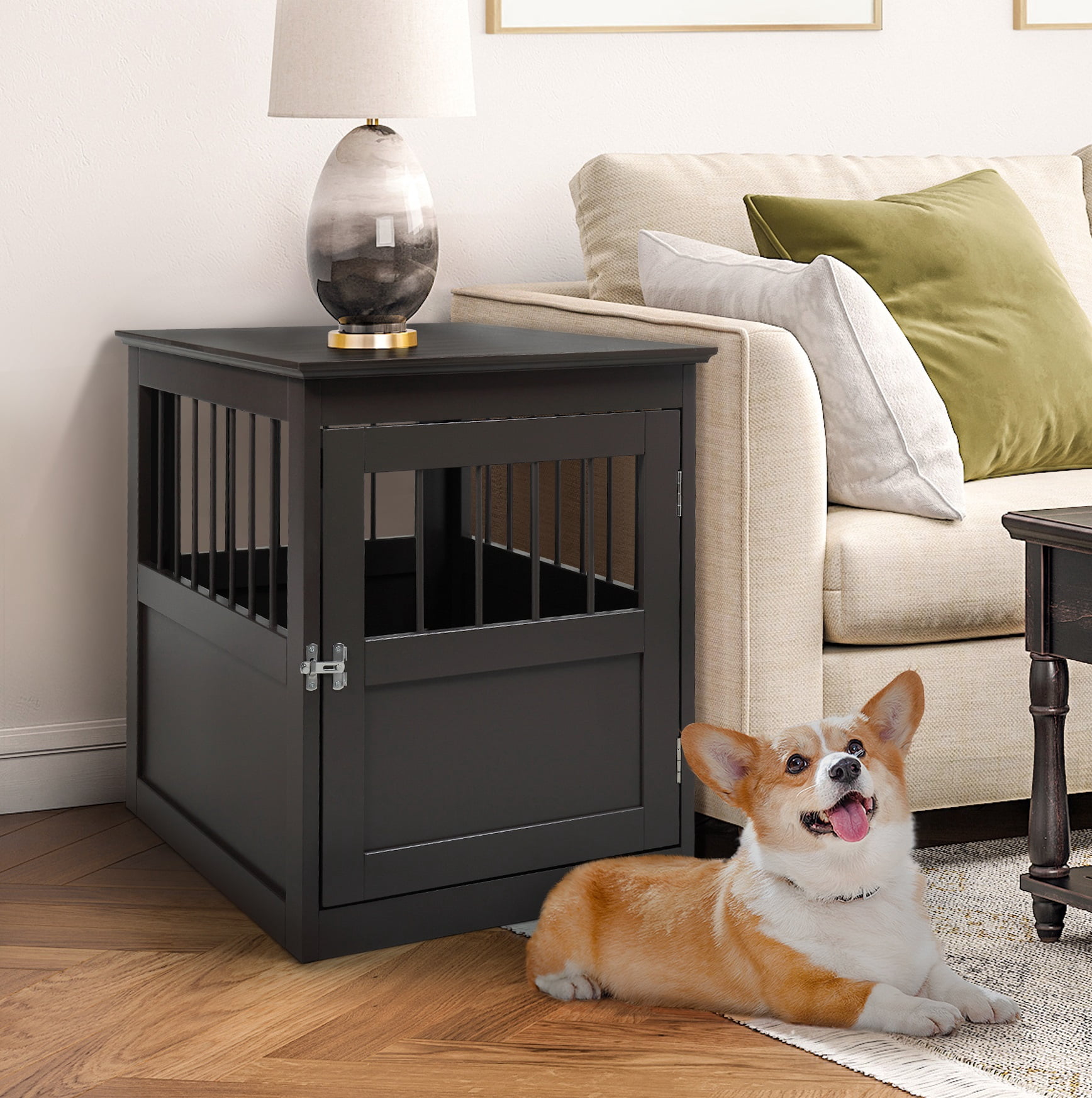 Coziwow Wooden Pet Crate with End Table Brown Australia Ubuy