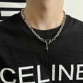 thumbnail image 3 of Light Luxury Obsidians Cross-necklace Stylish Unique Casual Accessories for Women Men, 3 of 5