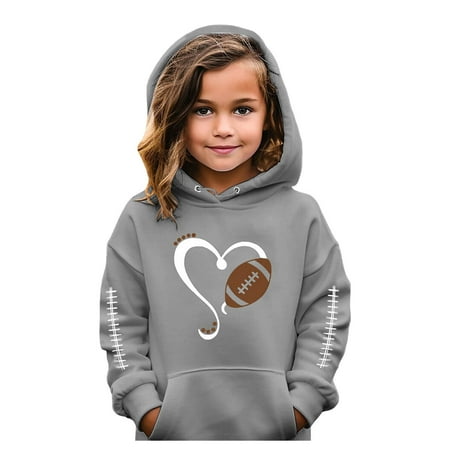 

Toddler Sweatshirt Girl S Hoodie Long Sleeve Soft Sweatshirt Graphic Hoody Kids Cute Pullovers Top Clothes for Girls Grey 9-10 Years