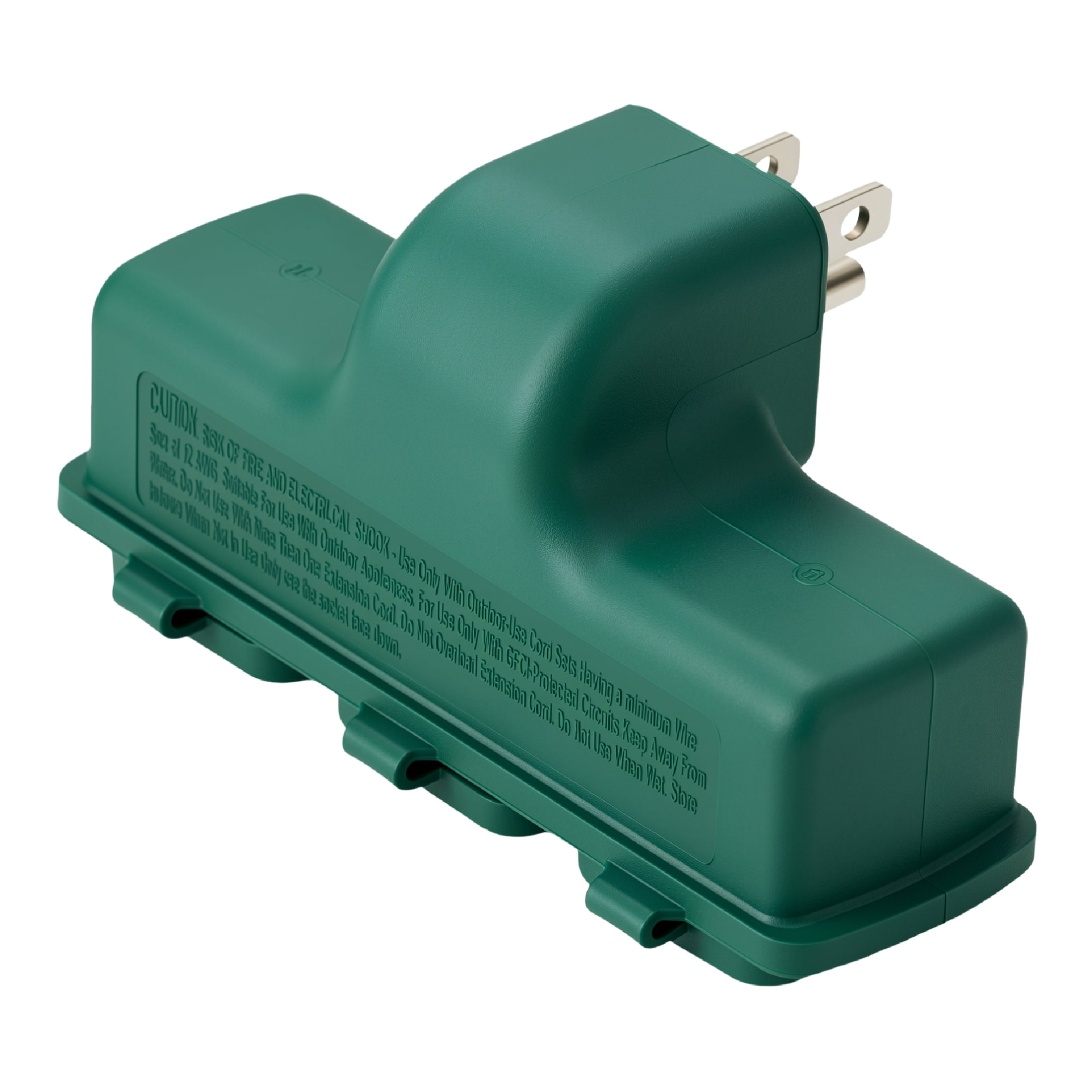 Hyper Tough Indoor/Outdoor 3 Grounded Outlet Adapter - Green