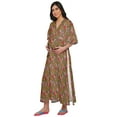thumbnail image 2 of Moomaya Robe Longue Maxi de Maternité Imprimée pour Femmes, Kaftan Boutonné en Coton, 2 of 5