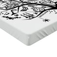 thumbnail image 2 of Ambesonne Halloween Fitted Sheet, Flying Witch, Twin XL Size, Black White, 2 of 3