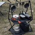 thumbnail image 2 of Graflsoa Étagère de Camping Pliante en Aluminium Portable avec Crochets, Table de Rangement Extérieure Noire à 2 Niveaux pour la Randonnée et les Pique-Niques, 2 of 6