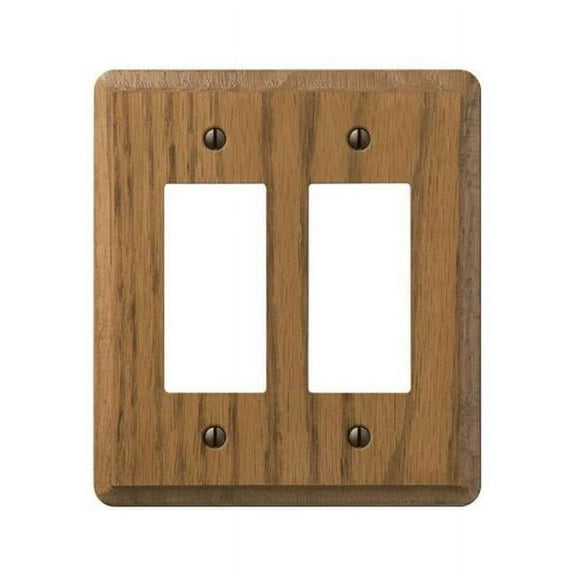 901RR Contemporary Wood 2 Rocker-GFCI Wall Plate  Medium Oak