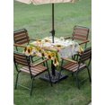 thumbnail image 3 of Spring Sunflowers Outdoor Tablecloth - 54x54 Inch Square Dining Table Cover, Country Bicycles Yellow Flowers Wooden Waterproof Outdoor Table Cloth with Umbrella Hole & Zipper for Picnic/Patio/Party, 3 of 7