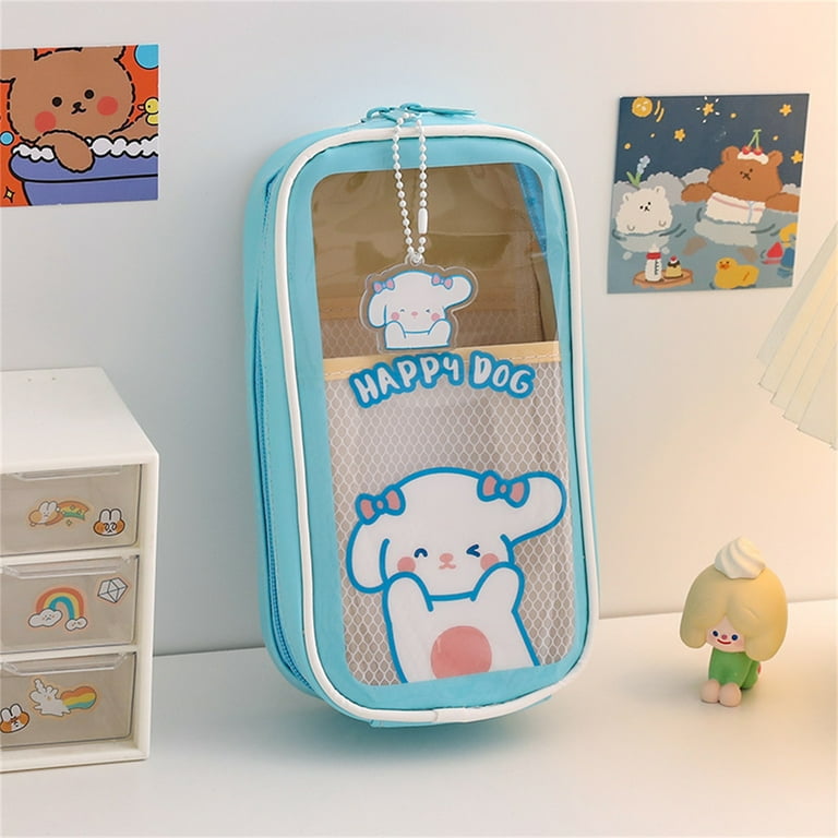 Large Capacity Pencil Bag Cute Bear Pen Case Cute Clear Pen Storage Bag  School Stationery Gift 