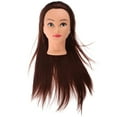 thumbnail image 1 of Cabeza de maniquí con pelo sintético para práctica y entrenamiento de peluquería Cabeza de maniquí para trenzar y peinar cabello largo Cabeza de maniquí con maquillaje, 1 of 8