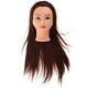 thumbnail image 1 of Cabeza de maniquí con pelo sintético para práctica y entrenamiento de peluquería Cabeza de maniquí para trenzar y peinar cabello largo Cabeza de maniquí con maquillaje, 1 of 8