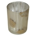 thumbnail image 3 of Northlight Birch Leaves Frosted Glass Votive Candle Holder - 5" - Matte Gold and White, 3 of 5