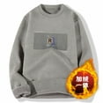 thumbnail image 3 of TFEOQRY Men's Crew Neck Sweater Thicken Lined Knitted Long Sleeve Casual Pullover Fall Winter Warm Top Gray-4, 3 of 8