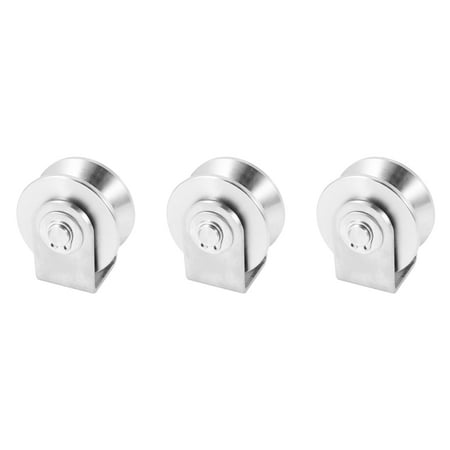 

3X 2 Inch V Type Pulley Roller 304 Stainless Steel Sliding Gate Roller Wheel Bearing for Material Handling and Moving
