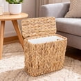 thumbnail image 3 of Yucurem 1 Pack Wicker Waste Basket with Lid & Removable Liner, 2.5 Gallon Boho Natural Water Hyacinth Wicker Trash Can for Home Bedroom Living Room Office Kitchen, 3 of 10