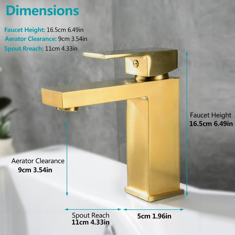 YZZY Single Hole Bathroom Faucet Modern Brushed Gold