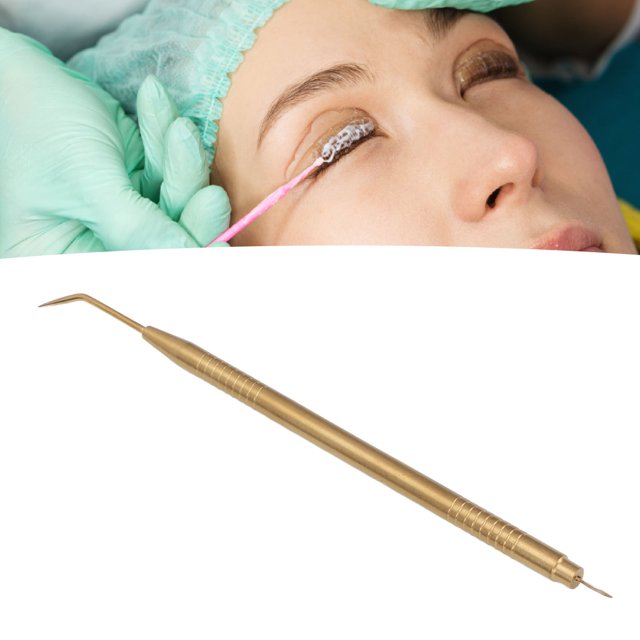 Outil de Permanente pour Cils, Design à Double Tête, Design Tout-en-un, Acier Inoxydable, Taille Appropriée, Grand Application, Peignage des Cils, Bâtonnet Pointu, Courbure du Visage, Distinct