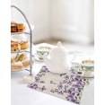 thumbnail image 4 of Purple Flowers Kitchen Dish Towels for Drying Dishes Set of 2, Butterfly Spring Floral Rustic Farmhouse Waffle Weave Microfiber Hand Tea Bathroom Towels Quick Dry & Absorbent Towel 12x12, 4 of 7