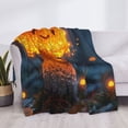 thumbnail image 3 of Yiaed Glowing Mushroom In Forest Print Blanket Throw Blanket Soft Cozy Flannel Blanket for Home Bed Sofa Couch Chair-80"x60", 3 of 6