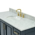 thumbnail image 3 of Ariel Stafford 55 Inch Single Oval Sink Vanity With Carrara White Marble Countertop W/0.75" Edge In Midnight Blue, 3 of 10
