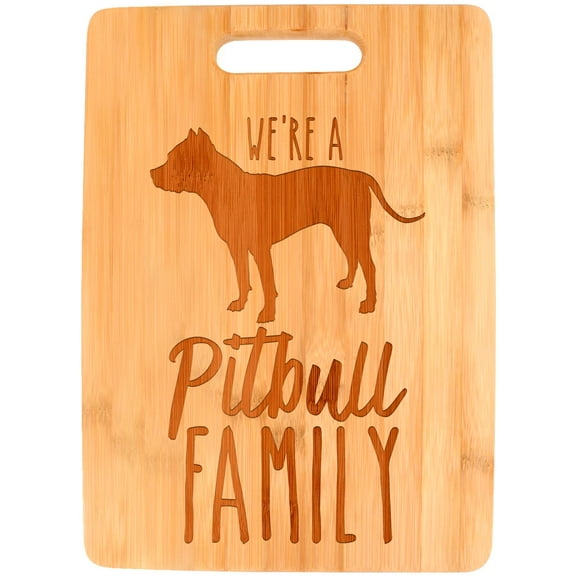 ThisWear Pitbull Dog Mom We're A Pitbull Family Dog Lover Big Rectangle Bamboo Cutting Board
