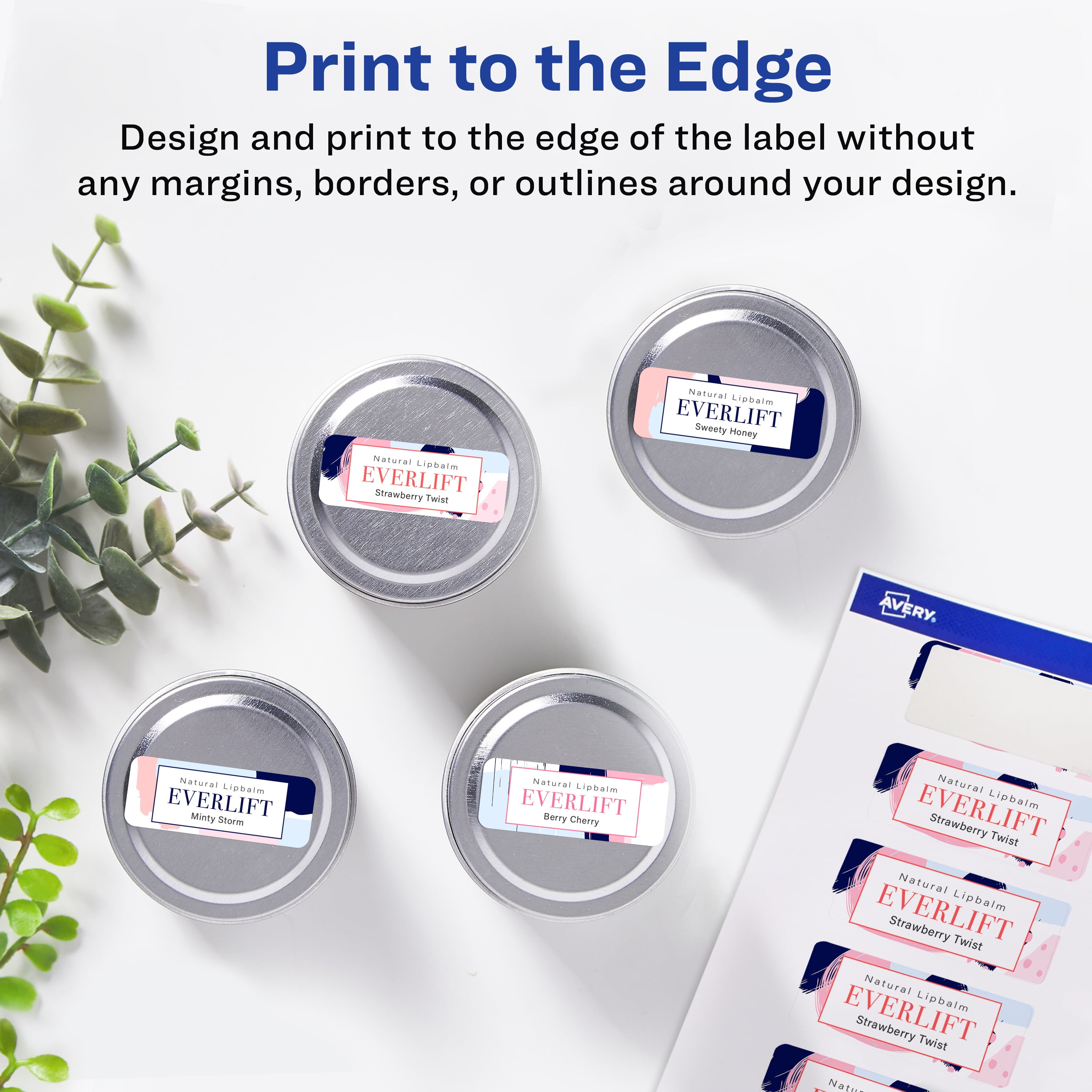 Avery Glossy White Rectangle Labels, 1" x 2", 240 Total