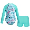 thumbnail image 2 of Alvivi Girls Long Sleeve Rash Guard 2 Piece Swimsuit Kids UPF 50+ Sun Protection Bathing Suit Light Green 4, 2 of 7