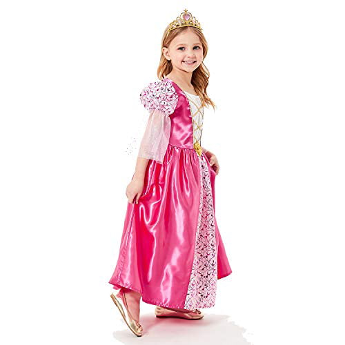 SPUNICOS Toddlers Girls Pink Medieval Princess Costume Ankle Length ...