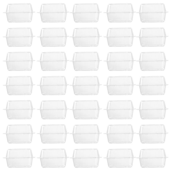 HEMOTON Set of 50 Clear Plastic Hamburger Boxes for Food Storage, Perfect for Sandwiches, Desserts, and Takeout Packaging