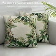 thumbnail image 3 of Fenyluxe  Decorative Spring Wreath Pillow Covers - Summer Floral Leaves Bless Home Cushion Case for Farmhouse Decor Room Bedroom Sofa Chair Car  18x18in, 3 of 5