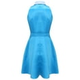 thumbnail image 6 of SiiRoh Women's 80s 90s Movie Dress Sleeveless Bowtie Lapel Party Princess Dresses Blue L, 6 of 7