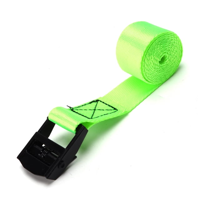2 uds correas de amarre verde fluorescente 25mm bandas de amarre para productos pesados con hebillas de aleación de Zinc 1 metro