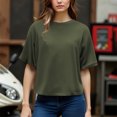 thumbnail image 4 of Camisetas Casuales de las Mujeres, Manga Corta Suelta, Cuello Redondo Casual Top para las Mujeres, 4 of 9