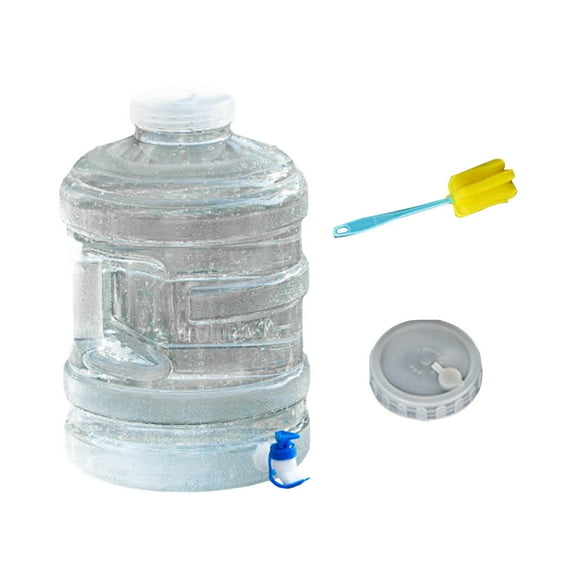 Contenedor de agua potable, almacenamiento de agua de emergencia, portátil, transparente, duradero con asa para conducción de automóviles, patio 15L con Grifo