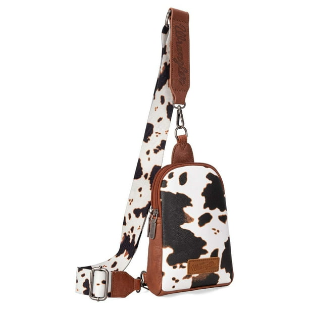 Bandolera Montana West Wrangler con estampado de vaca para mujer