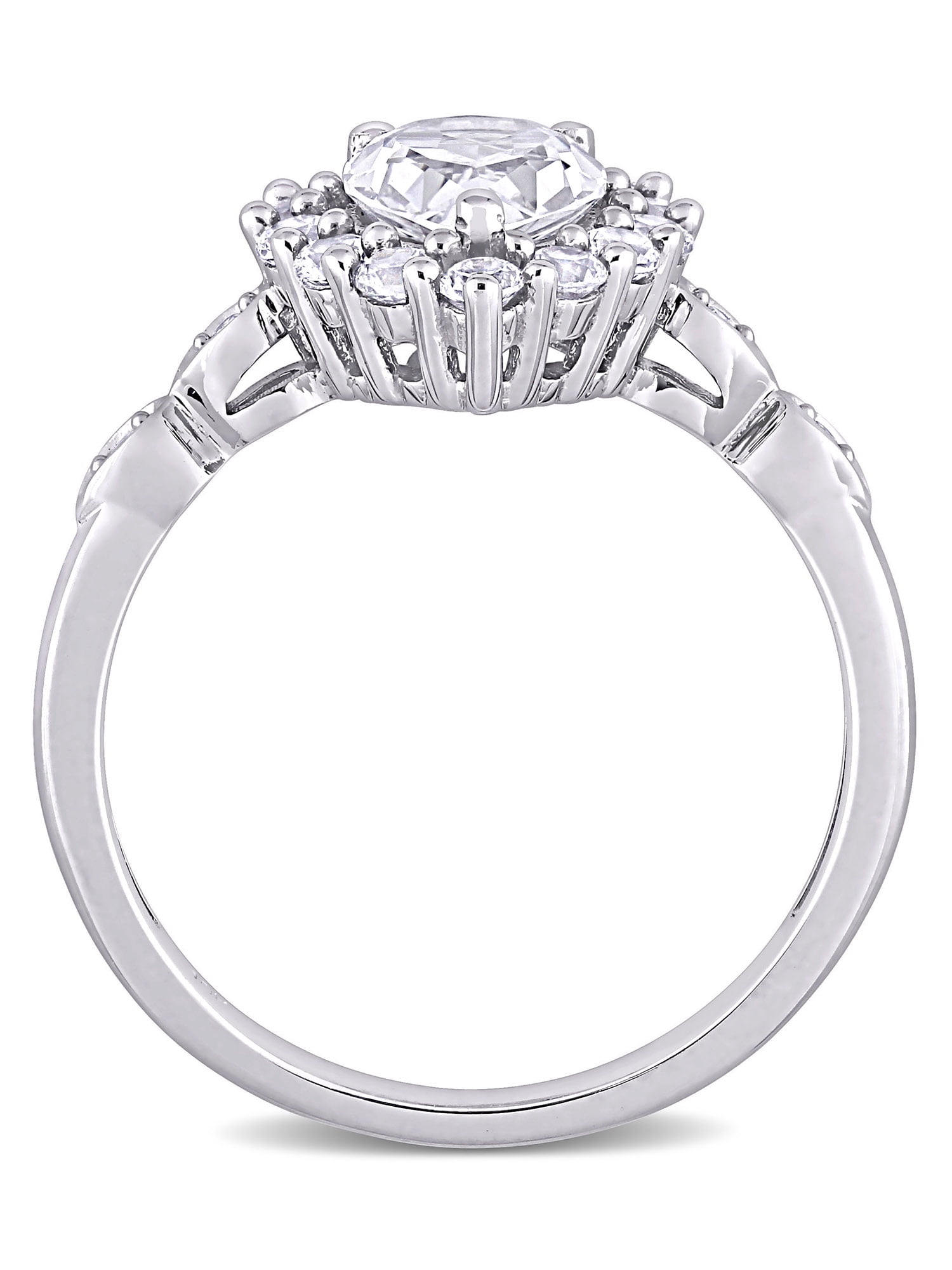 Everly Women's Created Sapphire and Diamond 10K White Gold Engagement Ring