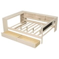 thumbnail image 4 of Euroco Wood Full Size Platform Bed with Desk and Shelves, Drawers and USB Charging, Cream, 4 of 13