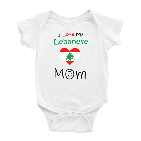 

I Love My Lebanese Mom Cute Baby Clothes For Boy Girl (White 3-6 Months)