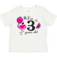 thumbnail image 3 of Inktastic I'm 3 Years Old with Flamingo and Flowers Girls Toddler T-Shirt, 3 of 5