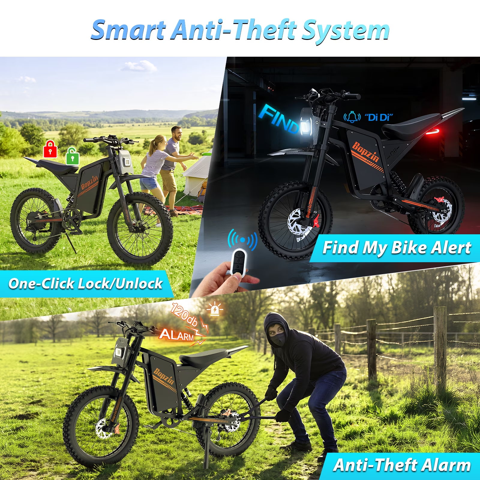 YVY Electric Dirt Bike for Adults,60V 25Ah,100Miles, Peak 2500W 38MPH Anti-theft Alarm Electric Motorcycle,20’’*3.0’’Tires, APP Control Mountain Bike UL2849