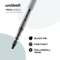 thumbnail image 2 of Bolígrafo Rollerball uni-ball Vision Stick Aguja Punta Fina Tinta Negra (Paquete de 5), 2 of 8
