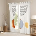 thumbnail image 3 of YST Mid Century Blackout Curtains Abstract Moon Curtains & Drapes, Geometry Striped Curtains White Aesthetic Black Out Curtains, Retro Minimalism Window Drapes Modern Art Bedroom Decor, 3 of 6