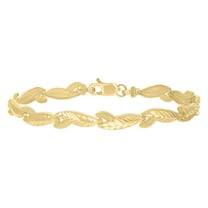 10kt Real Yellow Gold Womens Link Fashion 7" Bracelet