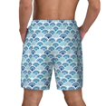 thumbnail image 4 of Haiem Blue Fish Scale Texture Mens Swim Trunks with Compression Liner 2 in 1 Swimming Shorts Stretch Swimwear Quick Dry,Board Shorts-Large, 4 of 9