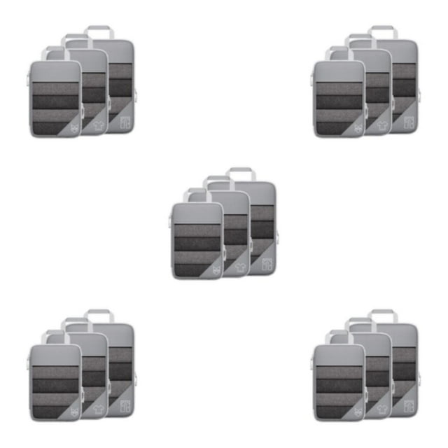 relayinert 1/2/3/5 3pack/lot Waterproof And Durable Storage Cubes - Enjoy On Trips No Loose Thread Grey 5PCS