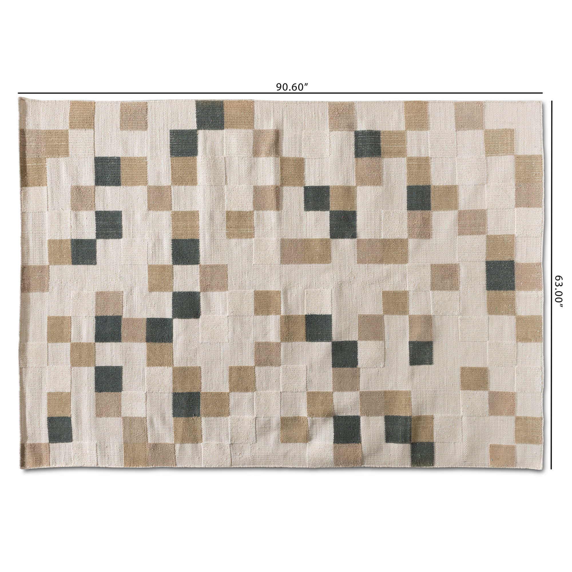 Baxton Studio Barbon Modern and Contemporary 5' x 7' Ivory and Gray Outdoor Rug